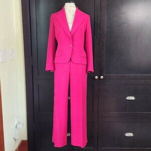 Gorgeous Hot Pink Virgin Wool Max Mara 3 Piece Suit Set Size 12